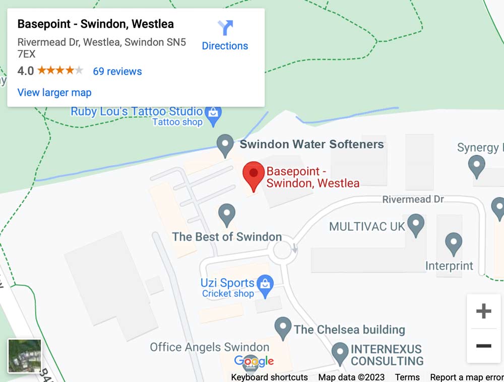 map showing location of swindon water softeners